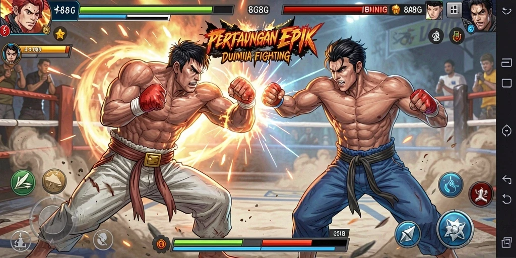 Screenshot menampilkan aksi pertarungan seru di 8G8G.