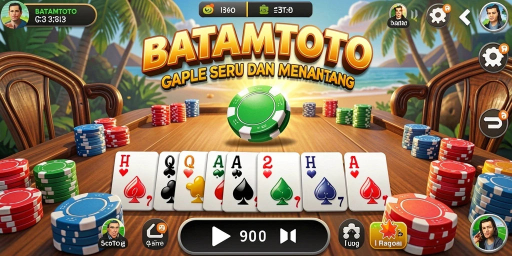 Tampilan gameplay seru dari BATAMTOTO dalam permainan Gaple.