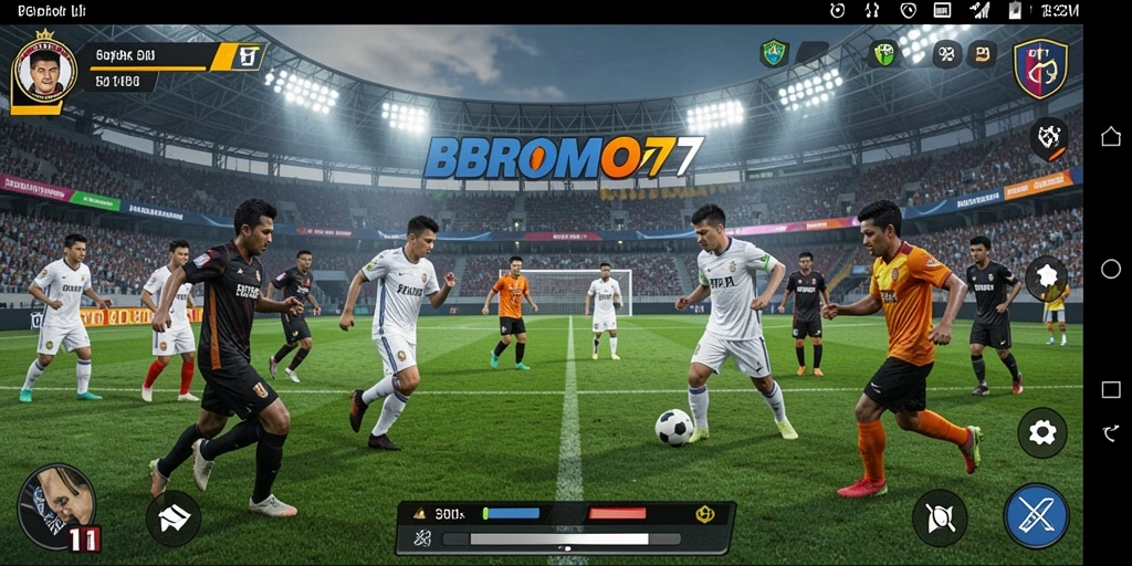 Gameplay seru di lapangan sepak bola yang mendebarkan.
