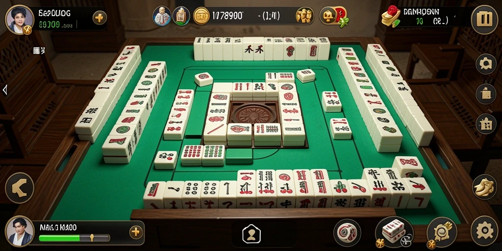 Tangkapan layar gameplay C7890 menampilkan suasana permainan Mahjong yang mengasyikkan.