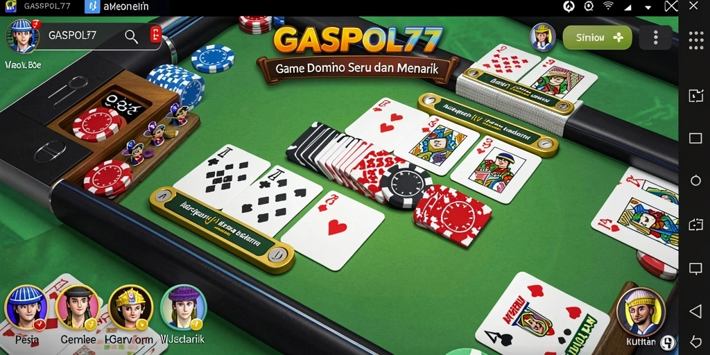 Screenshot gameplay Domino GASPOL77 yang menarik dan seru.