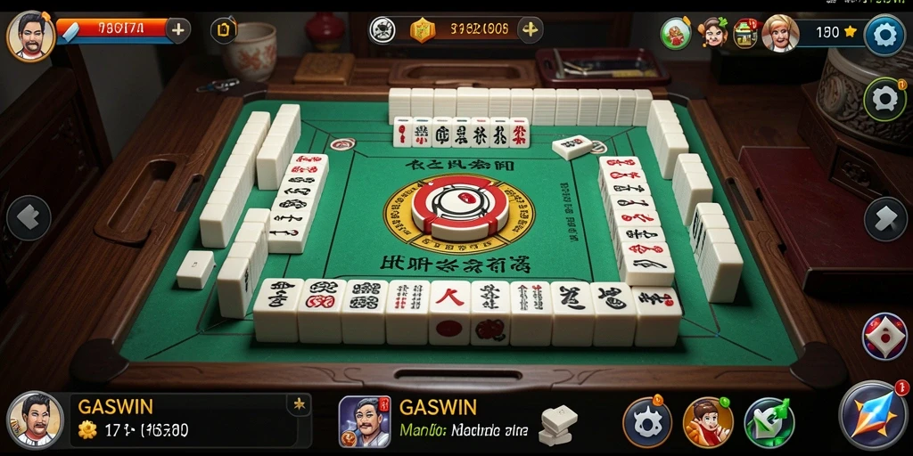 Tampilan gameplay GASWIN yang menampilkan aksi Mahjong yang mendebarkan.