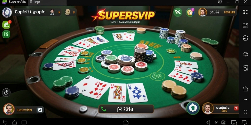 Tampilan gameplay menarik dari SUPERSVIP dengan suasana Gaple yang seru.